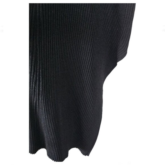 A.L.C. Ribbed Tank Midi Dress Size M Asymmetric Crochet Trim Halter Neckline - Picture 8 of 11